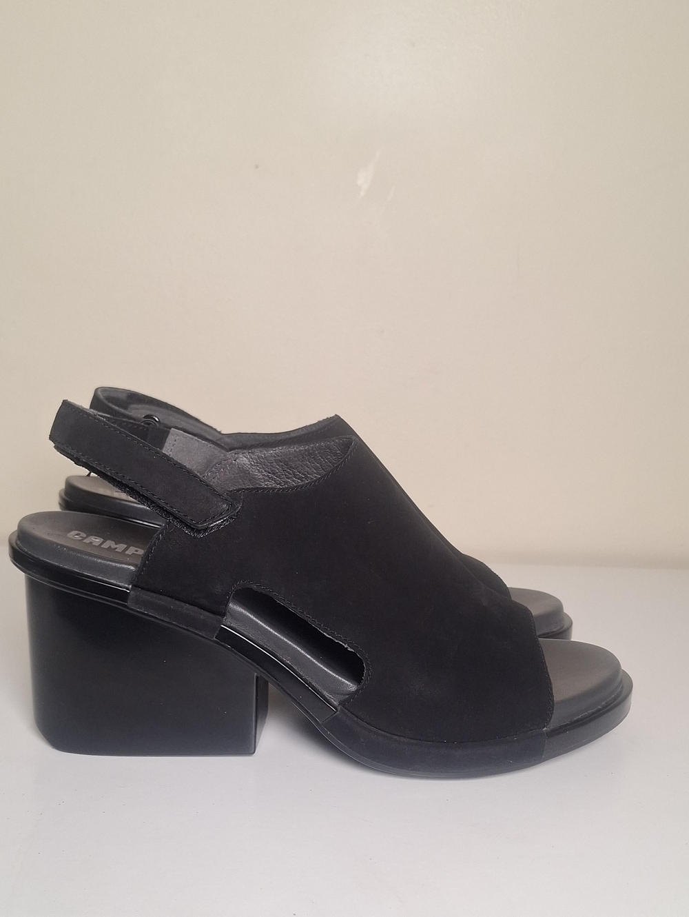 Camper Ivy Block Heek Nubuck Sandles Size EU 39